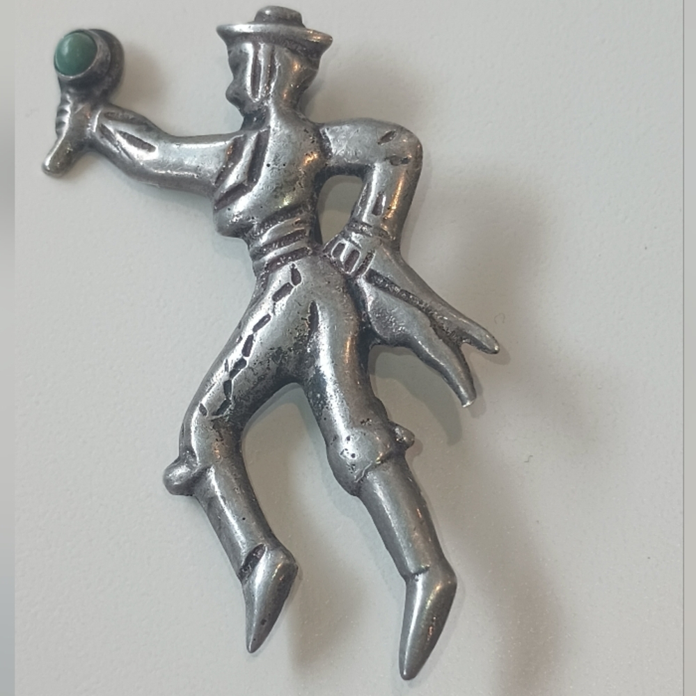 Mexico Sterling Silver Mariachi Dancer Brooch